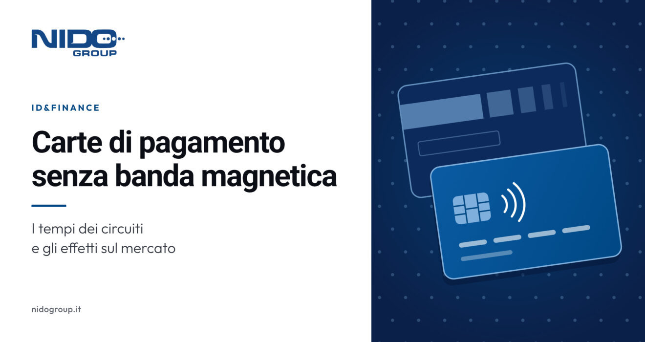 Banda magnetica e chip EMV su una carta di pagamento inserita in un terminale POS